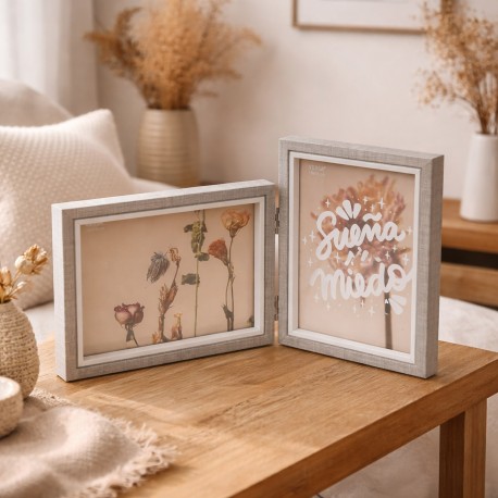 PORTAFOTO DE MADERA MAGY DOBLE 13x18