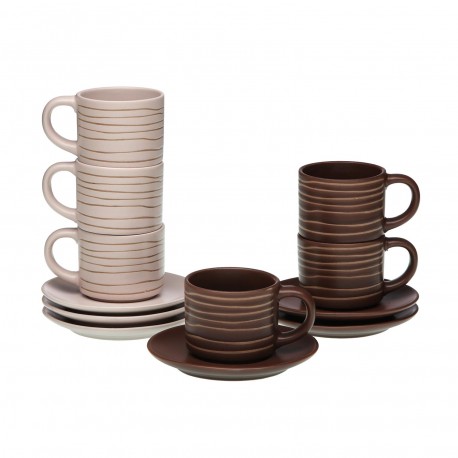 SET 6 CAFE TAZAS C/PLATO BROWNIE