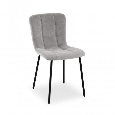SILLA TAPIZADA GRIS CLARO