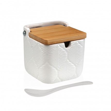 AZUCARERO CUADRADO BLANCO HOJAS