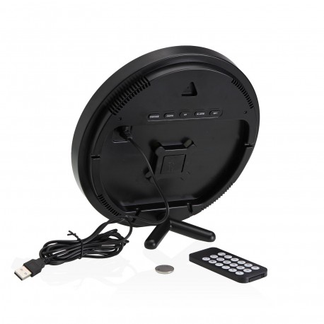 RELOJ PARED DIGITAL CON MANDO NEGRO