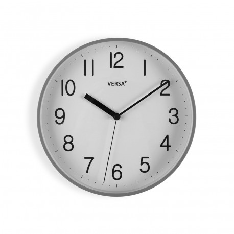 RELOJ PARED GRIS 25CM
