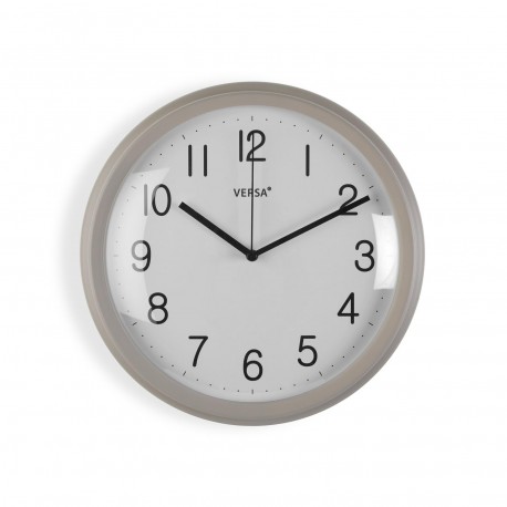 RELOJ PARED GRIS 26CM