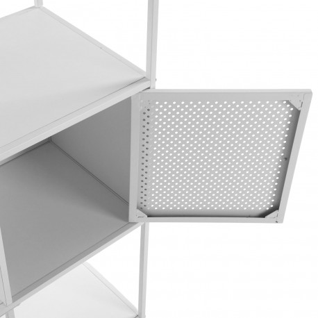 ESTANTERIA 4 BALDAS BLANCA CON CAJON