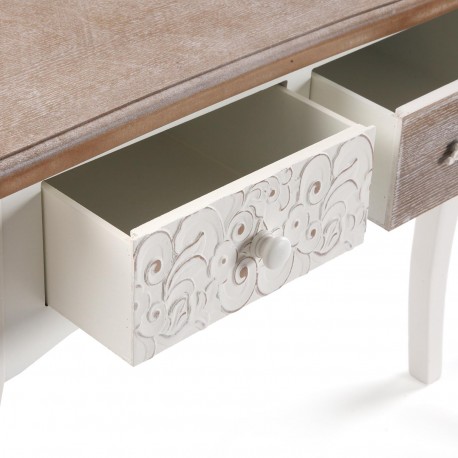 CONSOLA RUSTICA BLANCA 3 CAJONES