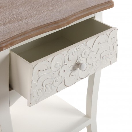 MESITA NOCHE RUSTICA BLANCA