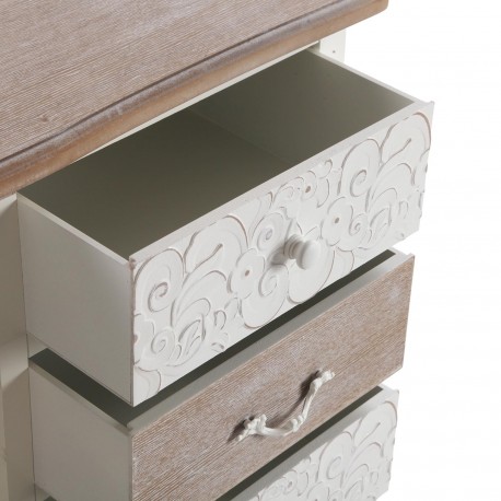 COMODA RUSTICA BLANCA 4 CAJONES/1 PUERTA