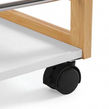 CARRO CON RUEDAS 3 BALDAS BLANCO BAMBU