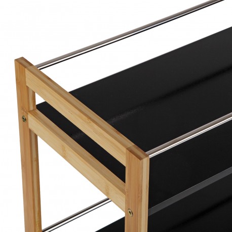 CARRO CON RUEDAS 3 BALDAS NEGRO BAMBU