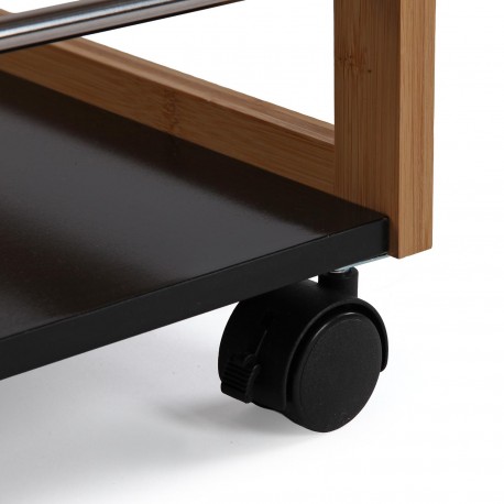 CARRO CON RUEDAS 3 BALDAS NEGRO BAMBU