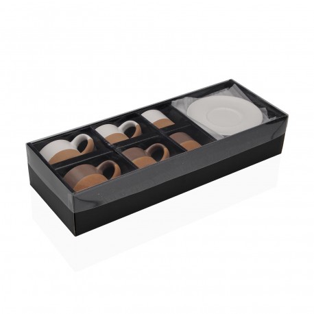 SET 6 CAFE TAZAS CON PLATO