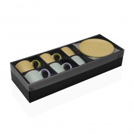 SET 6 CAFE TAZAS C/PLATO PASTEL