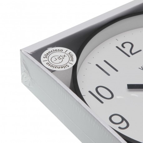RELOJ PARED NEGRO 25CM