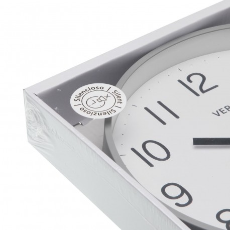 RELOJ PARED GRIS 25CM