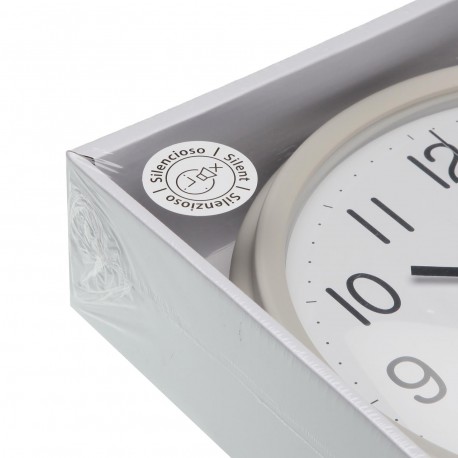 RELOJ PARED GRIS 26CM
