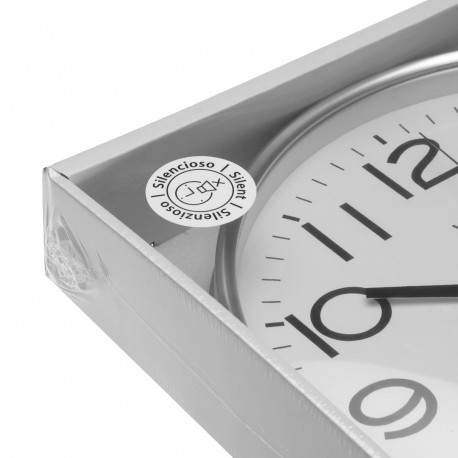 RELOJ PARED SILVER 25CM