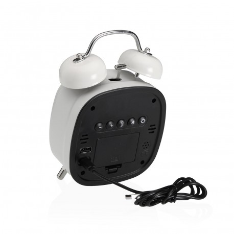 RELOJ DESPERTADOR DIGITAL BLANCO