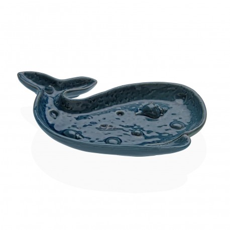 FIGURA CERAMICA BALLENA AZUL