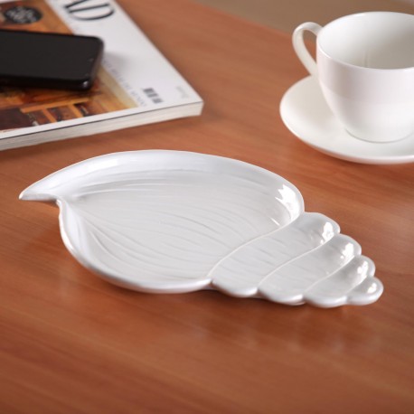 FIGURA CERAMICA CONCHA BLANCO