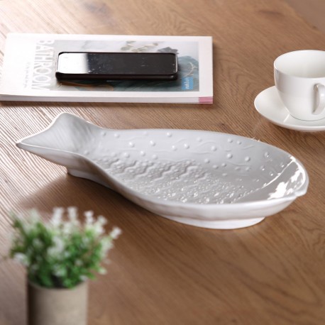 FIGURA CERAMICA PEZ BLANCO