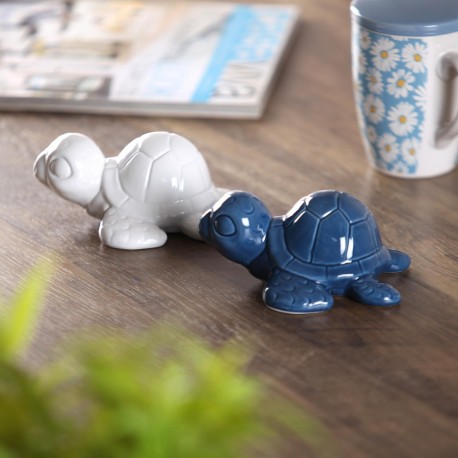 FIGURA CERAMICA TORTUGA MARINA BLANCA