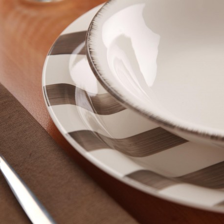 VAJILLA 18 PIEZAS LIGIA  GRIS