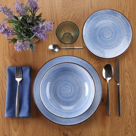 VAJILLA 18 PIEZAS ARTESIA AZUL