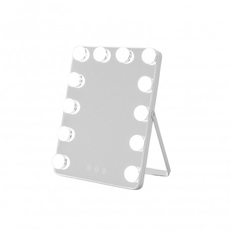 ESPEJO RECTANGULAR 12 LUCES LED Y SOPORTE