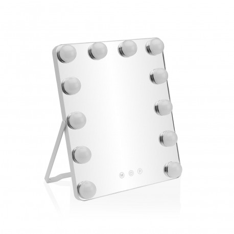 ESPEJO RECTANGULAR 12 LUCES LED Y SOPORTE
