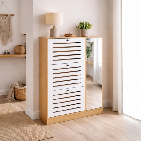 ZAPATERO 3 PUERTAS CON ARMARIO DE ESPEJO