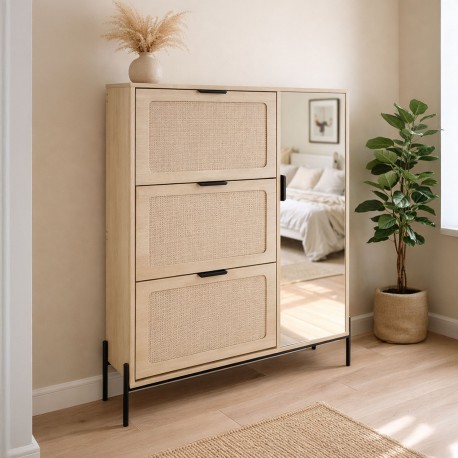 ZAPATERO 3 PUERTAS CON ARMARIO DE ESPEJO