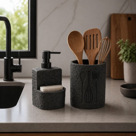 DISPENSADOR VITI GRIS CON ESTROPAJERO