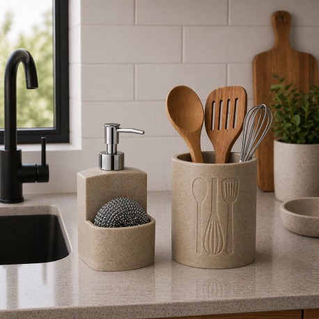 PORTAUTENSILIOS GRANDE COCINA BEIGE