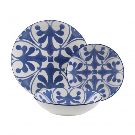 VAJILLA 18 PIEZAS LAILA AZUL