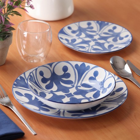 VAJILLA 18 PIEZAS LAILA AZUL