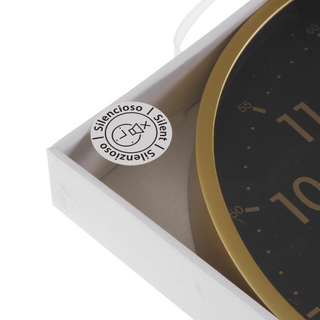 RELOJ COCINA 30 CM GOLDEN NEGRO