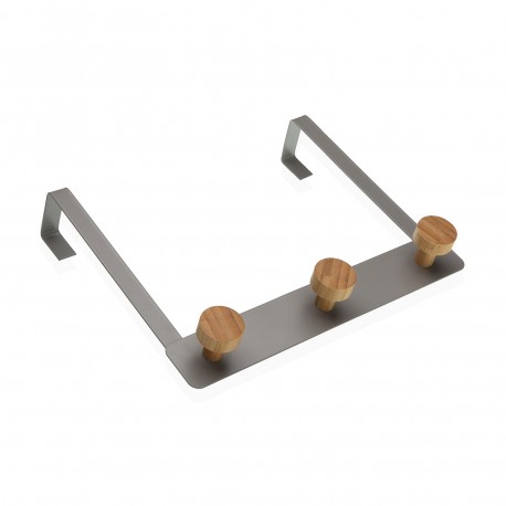 PERCHERO DE PUERTA GRIS 3 GANCHOS