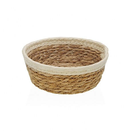 CESTA DE FIBRA VEGETAL 18CM BEIGE
