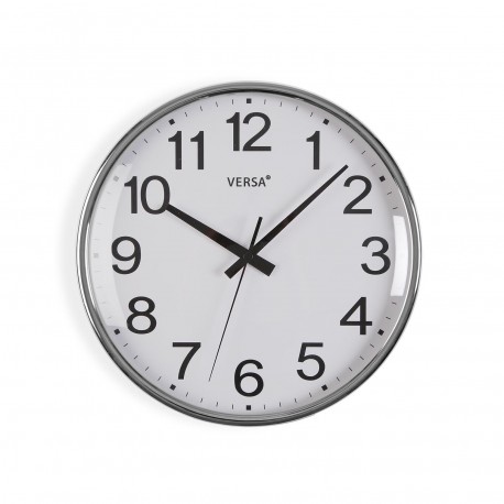 RELOJ PARED GIA PLATEADO 26CM