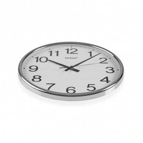 RELOJ PARED GIA PLATEADO 26CM
