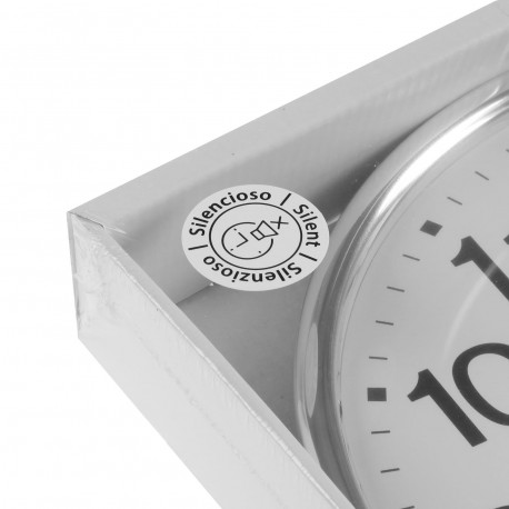 RELOJ PARED GIA PLATEADO 26CM