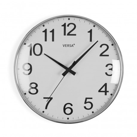 RELOJ PARED GIA PLATEADO 35CM