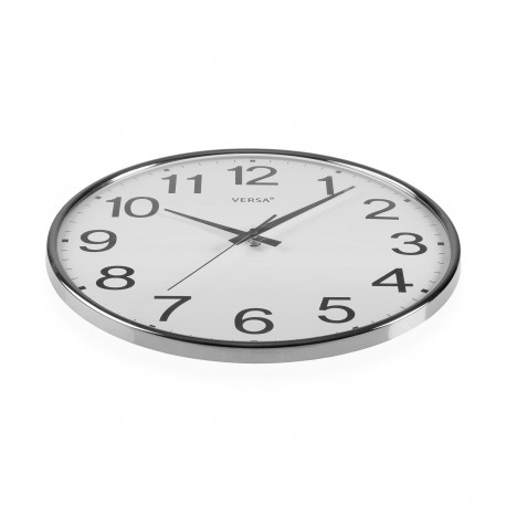 RELOJ PARED GIA PLATEADO 35CM