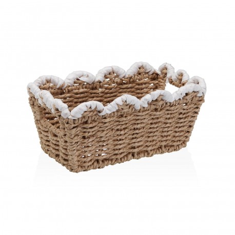 CESTA TRENZADA BORDE BLANCO