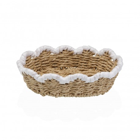 CESTA TRENZADA BORDE BLANCO