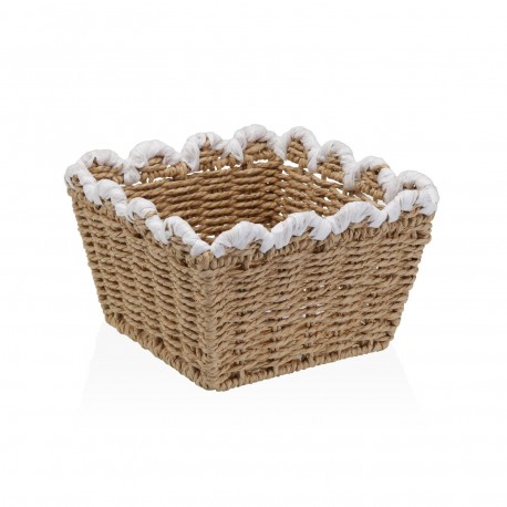 CESTA TRENZADA BORDE BLANCO