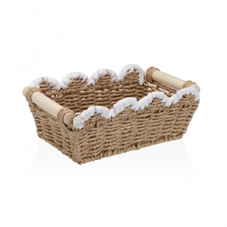 CESTA TRENZADA BORDE BLANCO