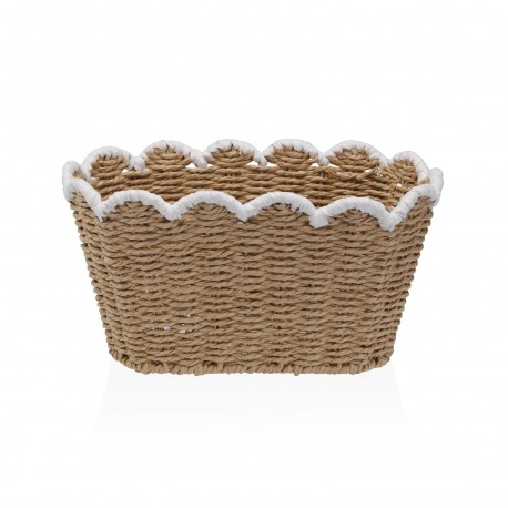 CESTA TRENZADA BORDE BLANCO