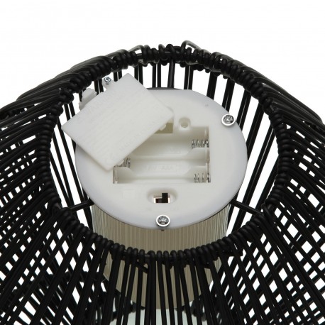 FAROLILLO CON VELA LED 26 CM NORELA NEGRO