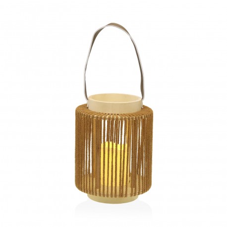 FAROLILLO CON VELA LED 25 CM ORAYA MARRON